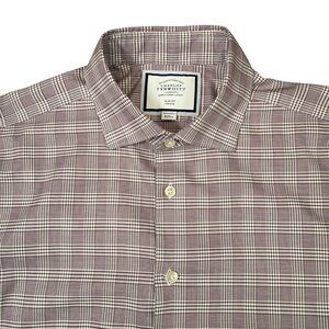 Charles Tyrwhitt Men’s Red Check Dress Shirt Sz 16.5/36 Slim Non-Iron